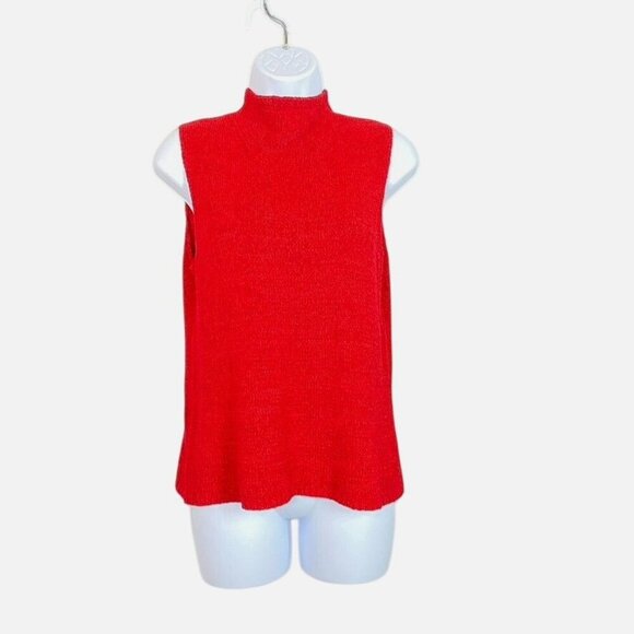 Liz Claiborne Collection Red Sleeveless Silk Blend Sweater Vest Top L - Picture 2 of 10